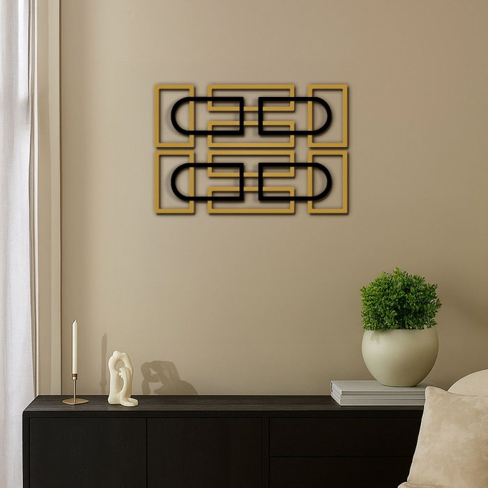 Wallity Echo Forms Juego de 2 Accesorios de Pared - Dorado y Negro